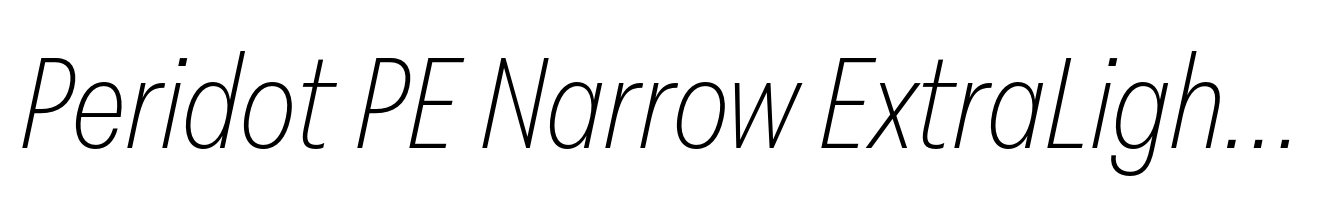 Peridot PE Narrow ExtraLight Italic